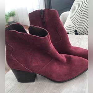 Aldo Burgundy suede ankle boots